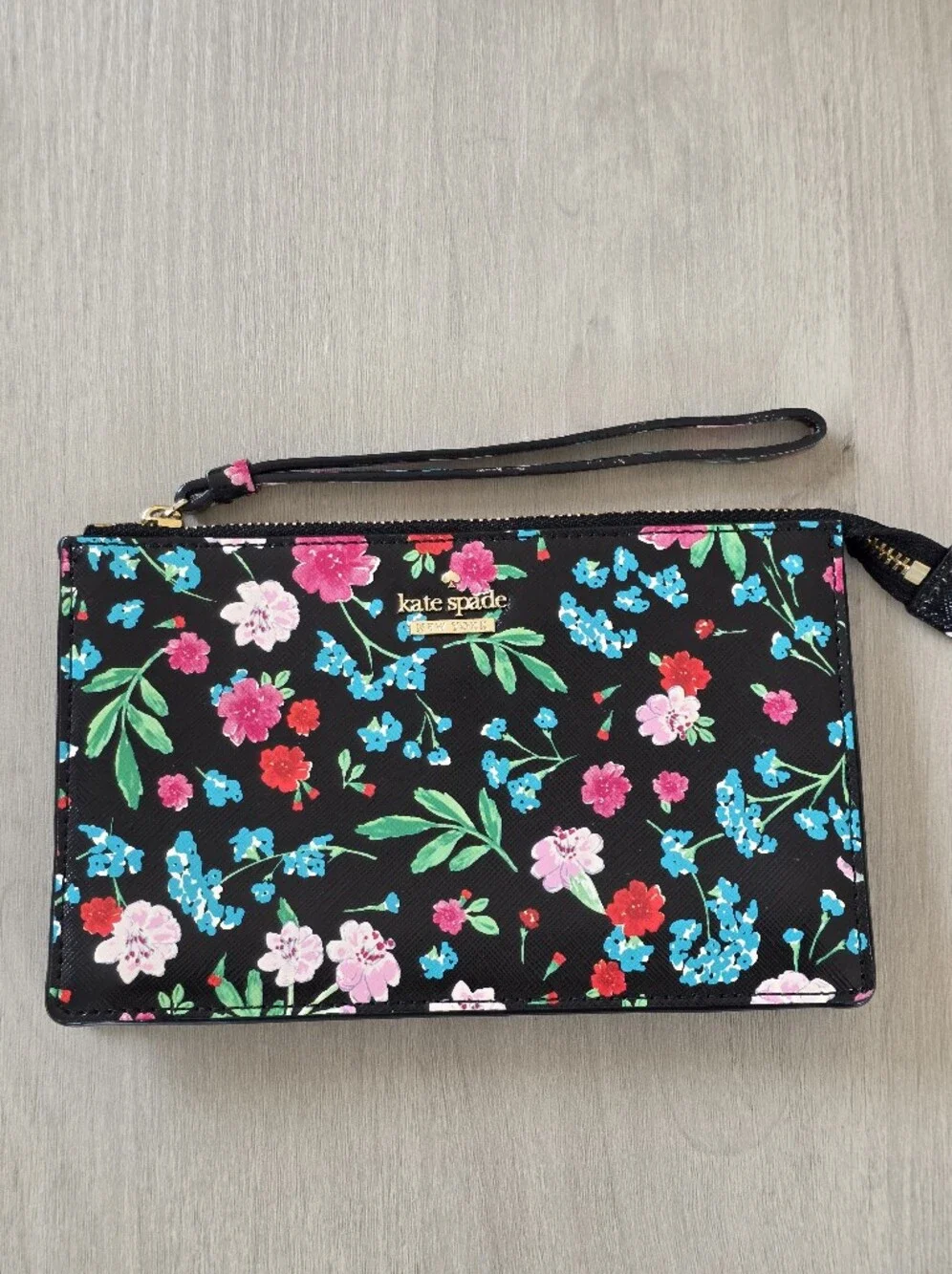 kate spade Black Floral Wristlet Clutch
